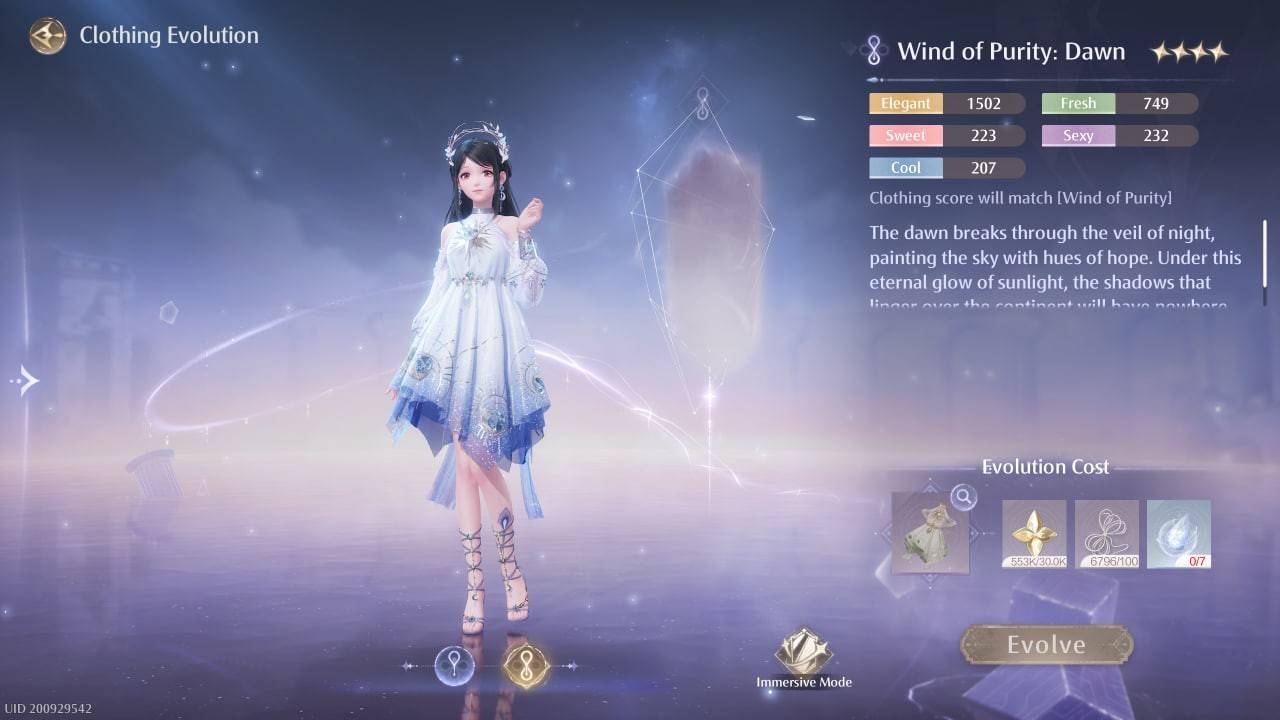 Evolution screen