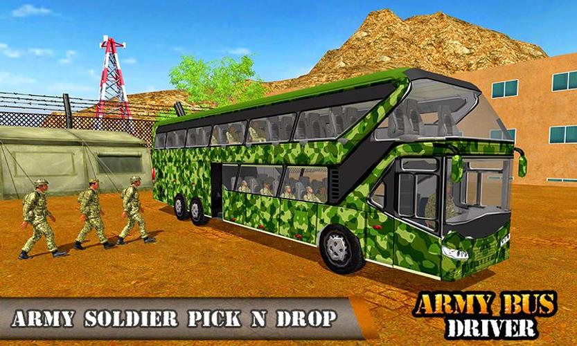 Army Bus Transporter Coach Fun Скриншот 0