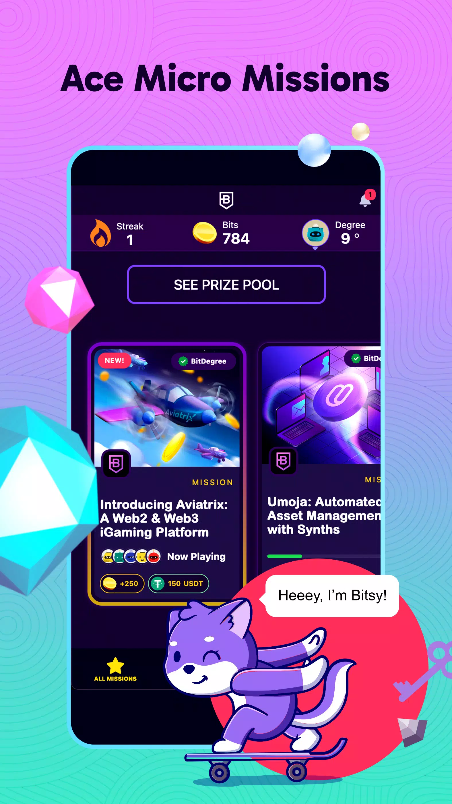 BitDegree: Play & Earn Crypto Screenshot 1