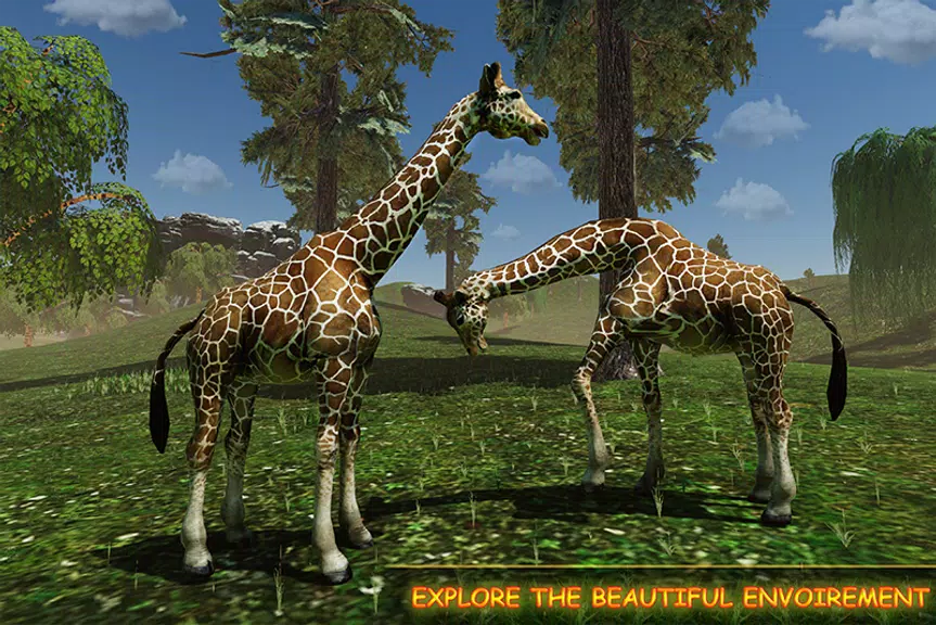 Giraffe Family Life Jungle Sim स्क्रीनशॉट 1