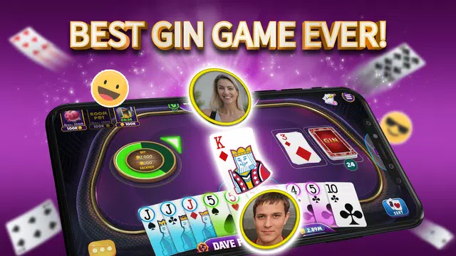 Gin Rummy Elite: Online Game Captura de tela 0