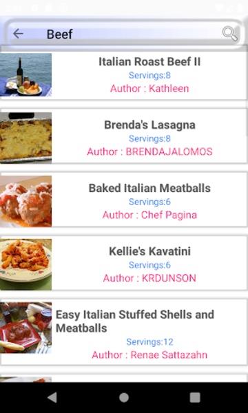 Italian Meal Recipes Screenshot 3