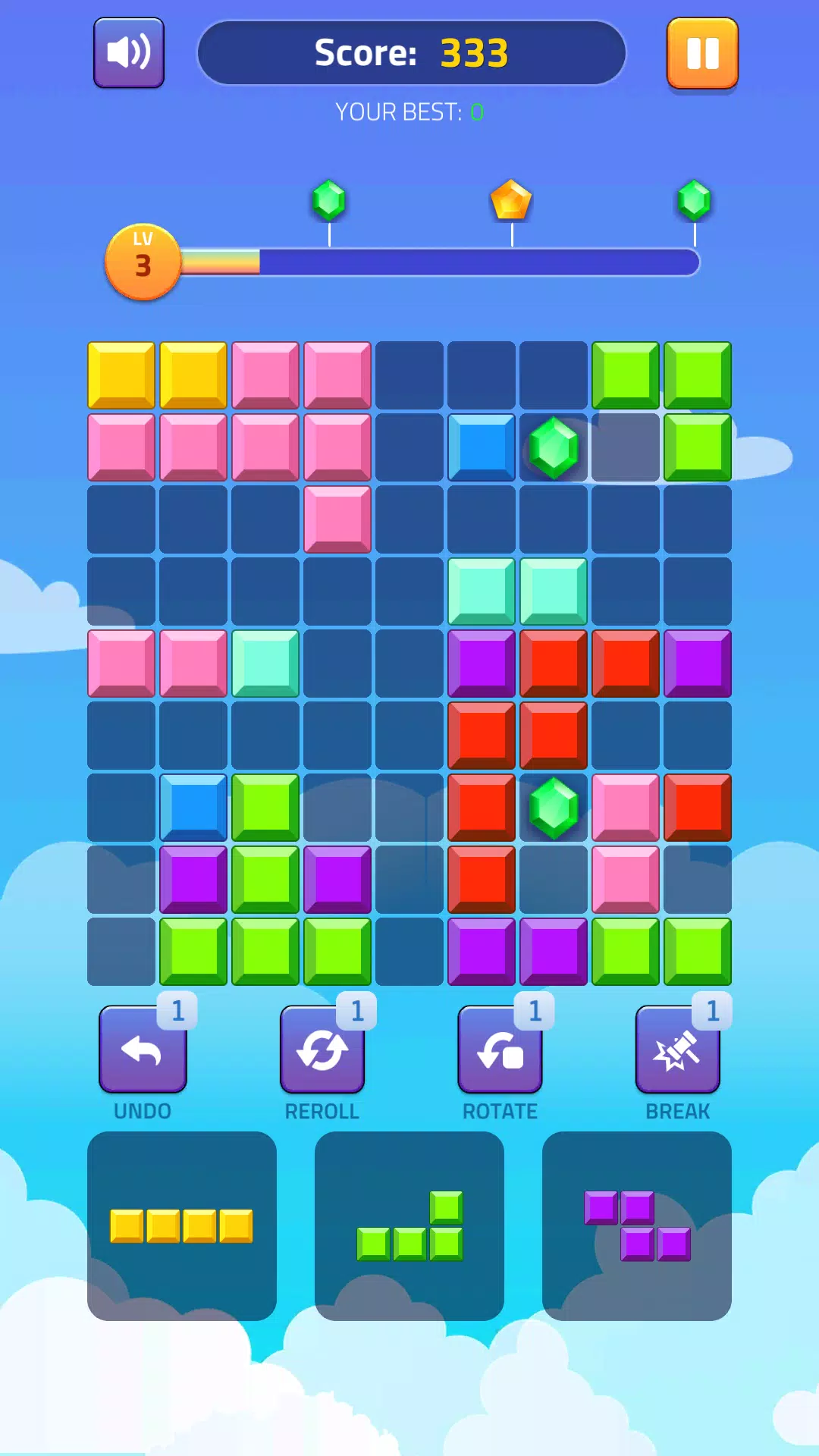 Block Puzzle - Gems Adventure ဖန်သားပြင်ဓာတ်ပုံ 1