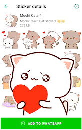 Mochi Cat Stickers for WhatsAp ภาพหน้าจอ 0