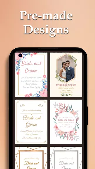 Custom Wedding Cards Maker Zrzut ekranu 0