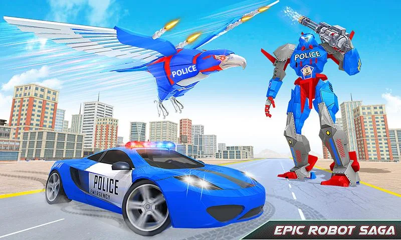 Flying Eagle Robot Car Games ภาพหน้าจอ 1