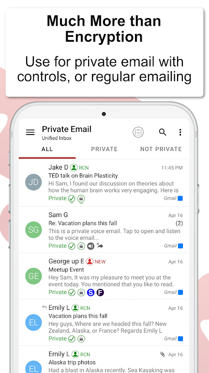 Schermata EPRIVO Private Email w& Voice 1