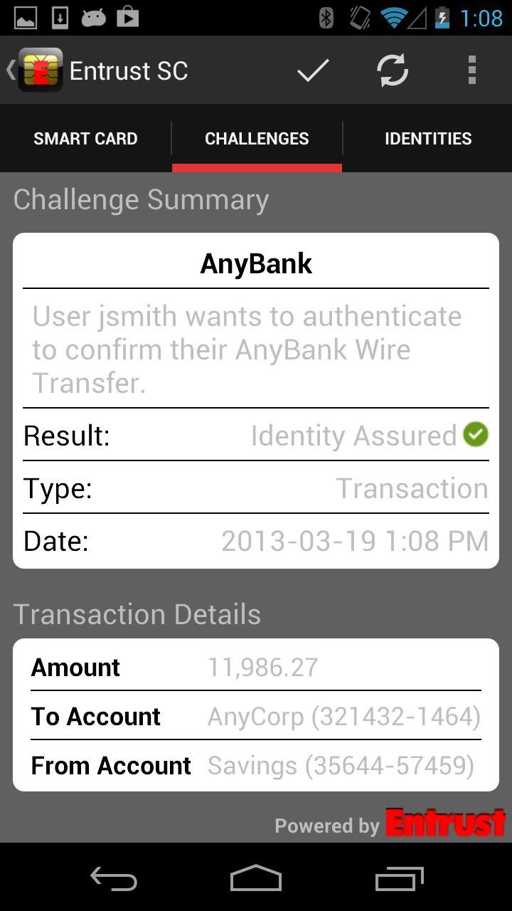 Entrust IG Mobile Smart Cred Screenshot 1