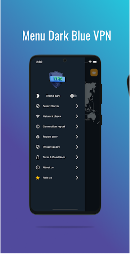 Dark Blue VPN - Fast & Secure Ảnh chụp màn hình 3