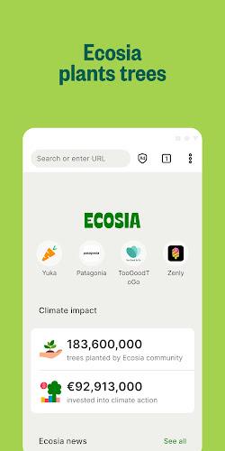 Schermata Ecosia: Browse to plant trees. 1