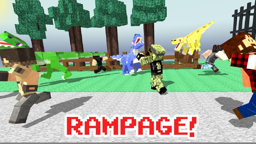 Blocky Dino Park Raptor Attack Screenshot 2