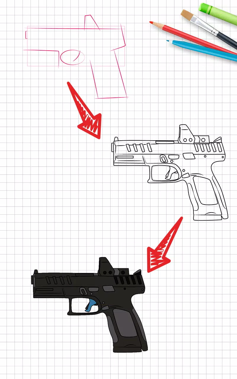 How to draw weapons step by st ภาพหน้าจอ 0