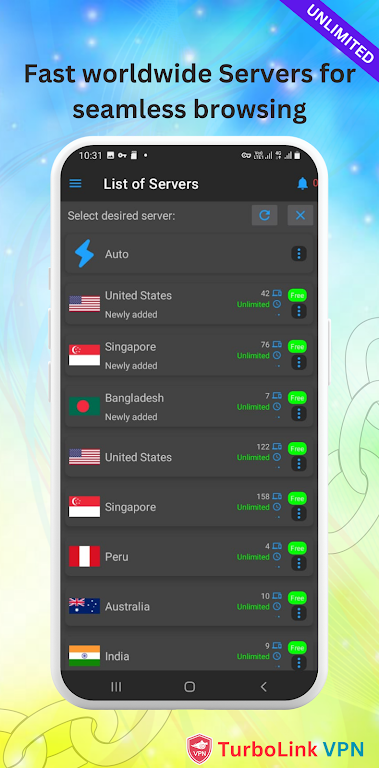 TurboLink VPN - Fast VPN Proxy स्क्रीनशॉट 1