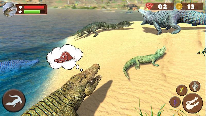 Wild Crocodile Family Sim Game স্ক্রিনশট 0