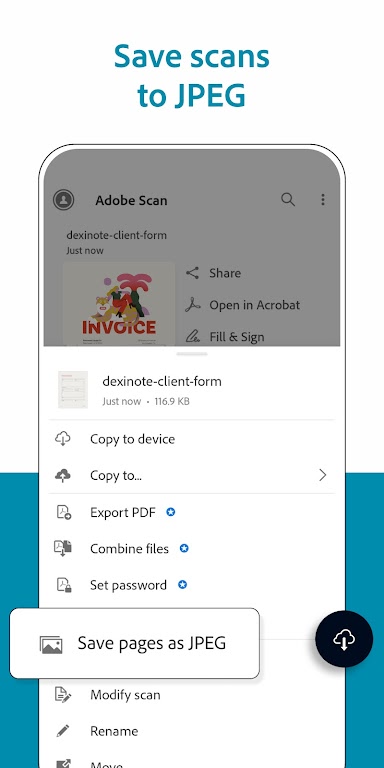 Adobe Scan: PDF Scanner, OCR Captura de tela 3