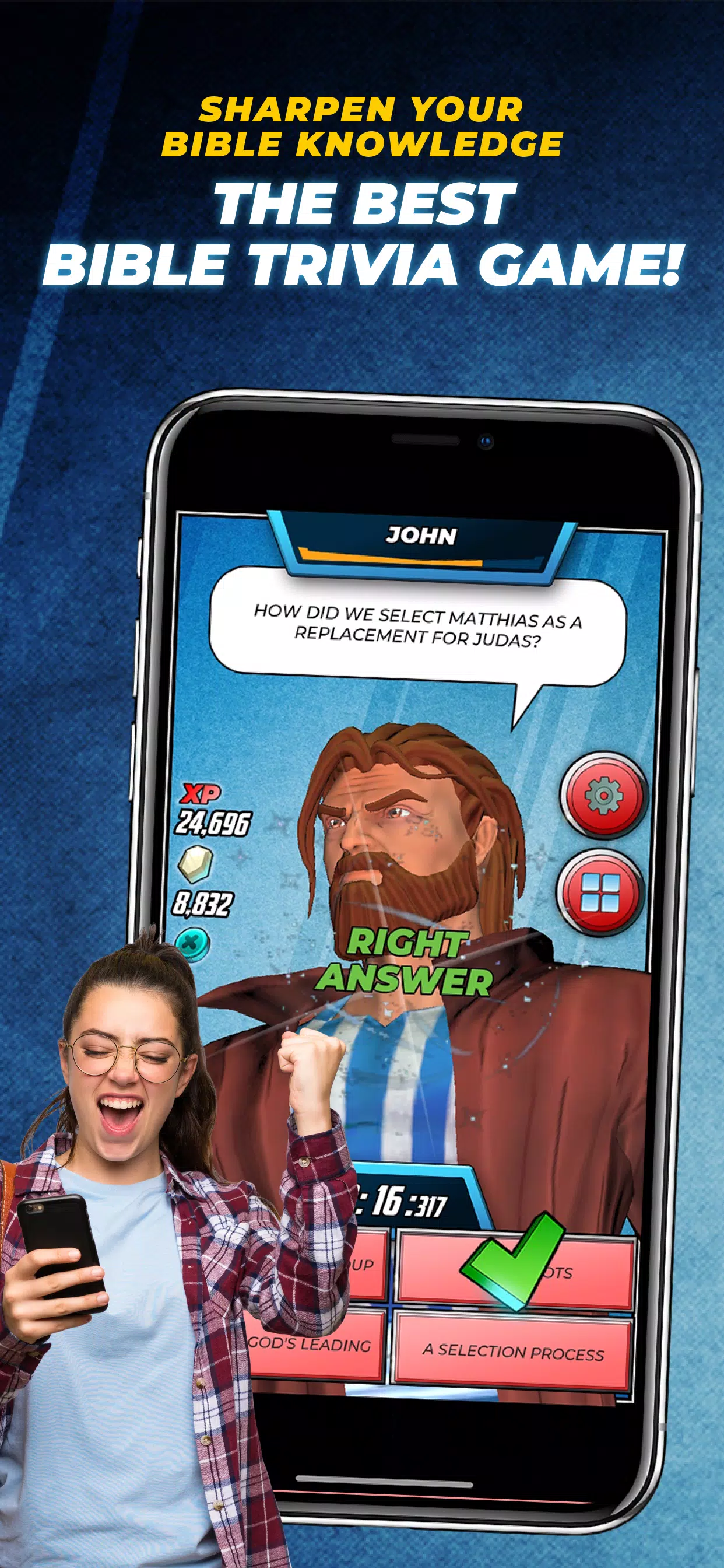 Bible Trivia Game: Heroes Capture d'écran 0