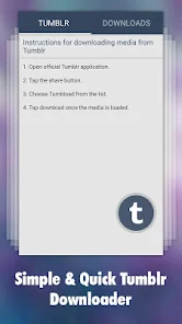 Photo & Video Explorer and Downloader for Tumblr Captura de tela 0