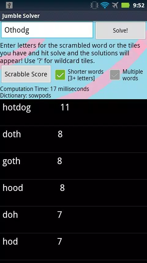 Schermata Jumble Solver 0