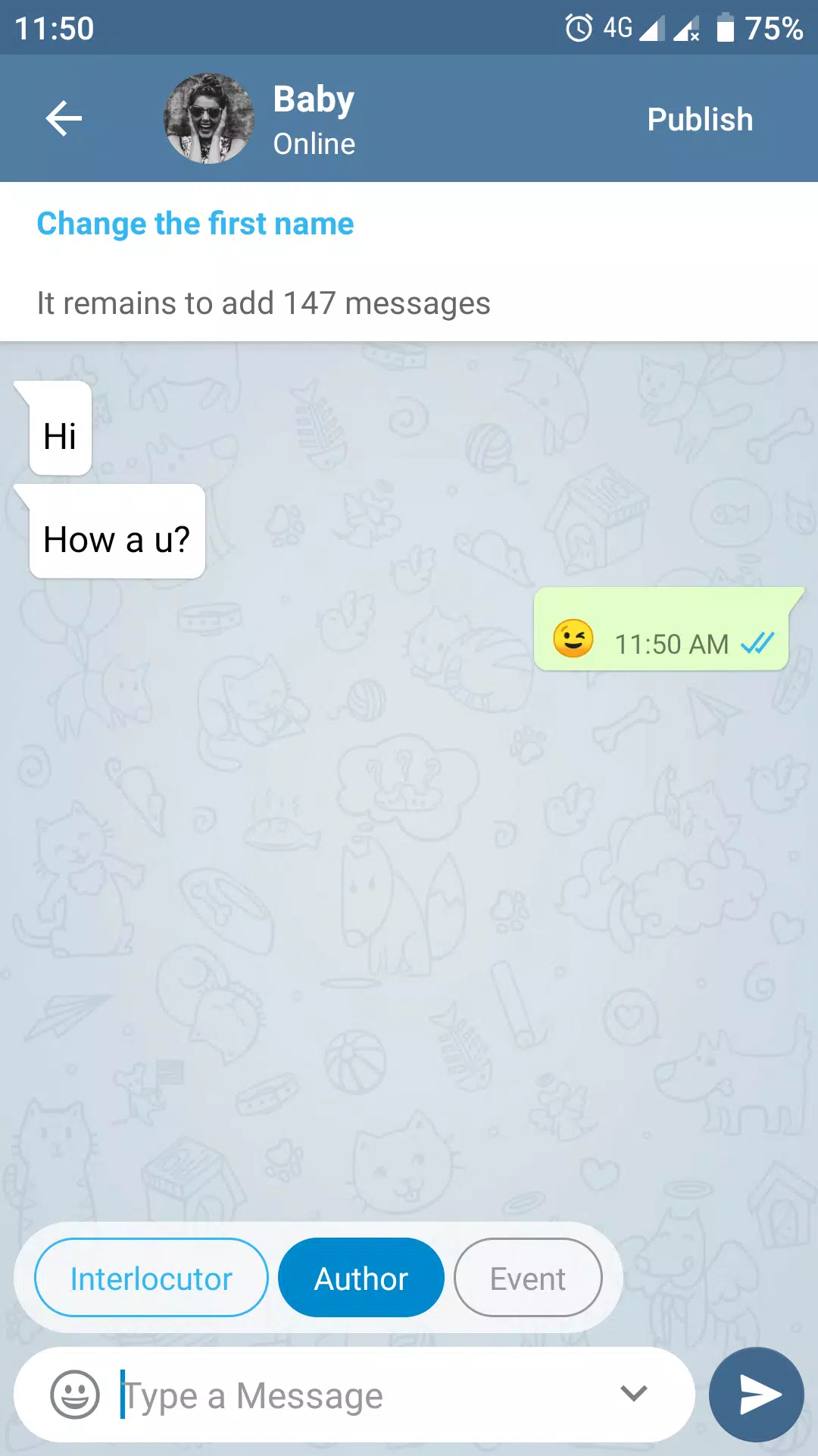 Fake Chat Story Messenger Captura de pantalla 3