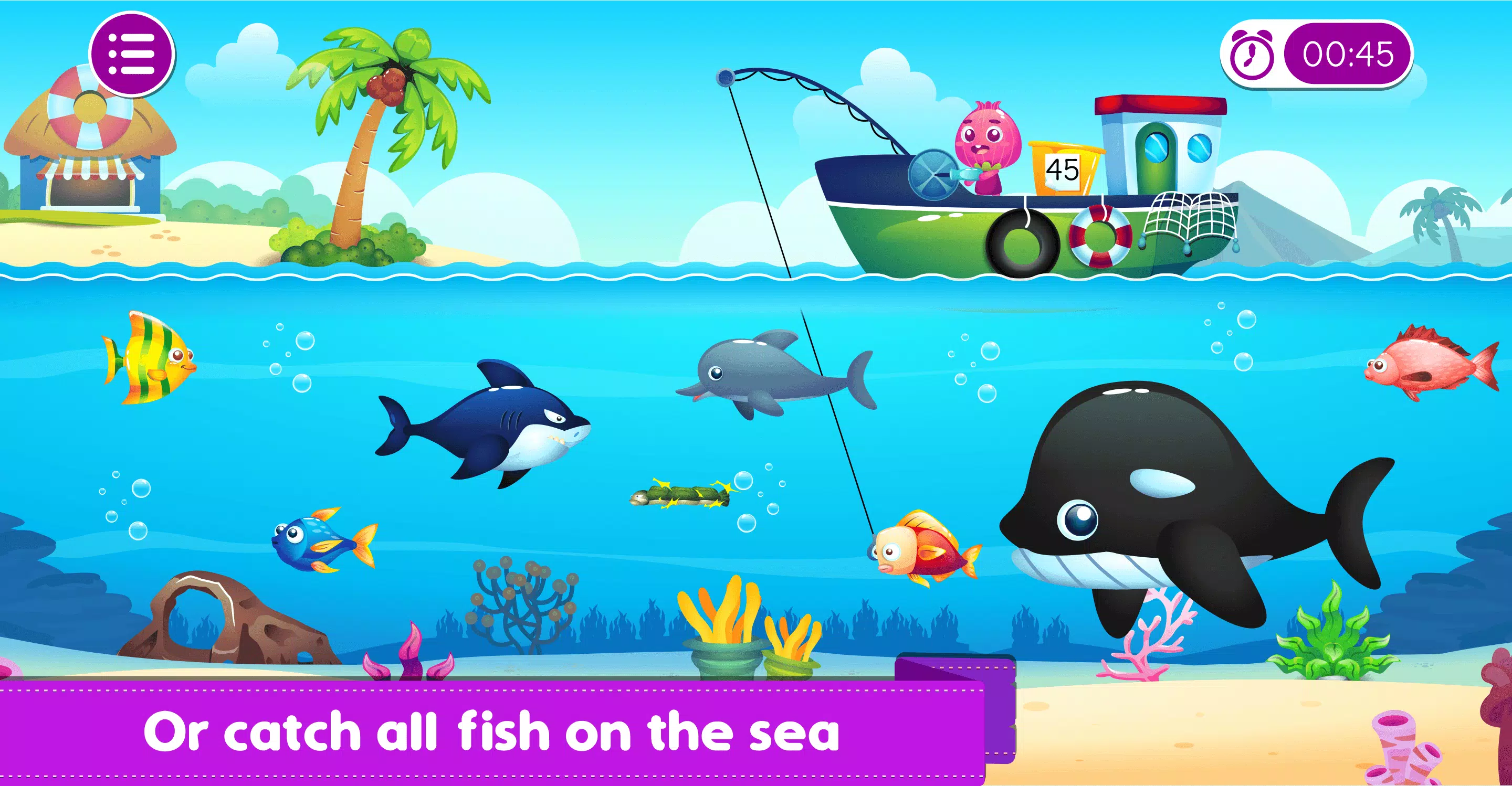 Marbel Fishing - Kids Games ဖန်သားပြင်ဓာတ်ပုံ 3