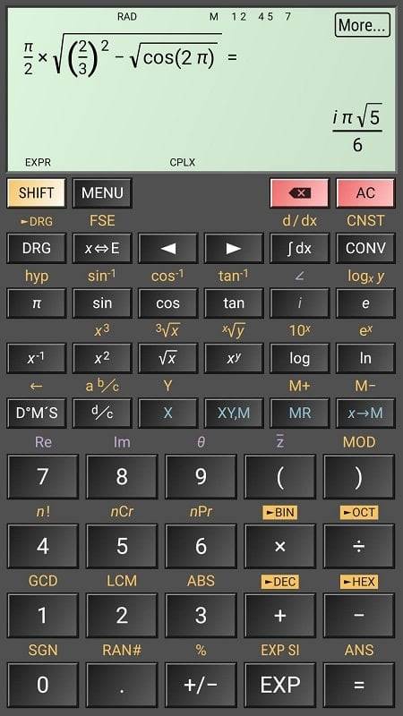 HiPER Scientific Calculator 스크린샷 1