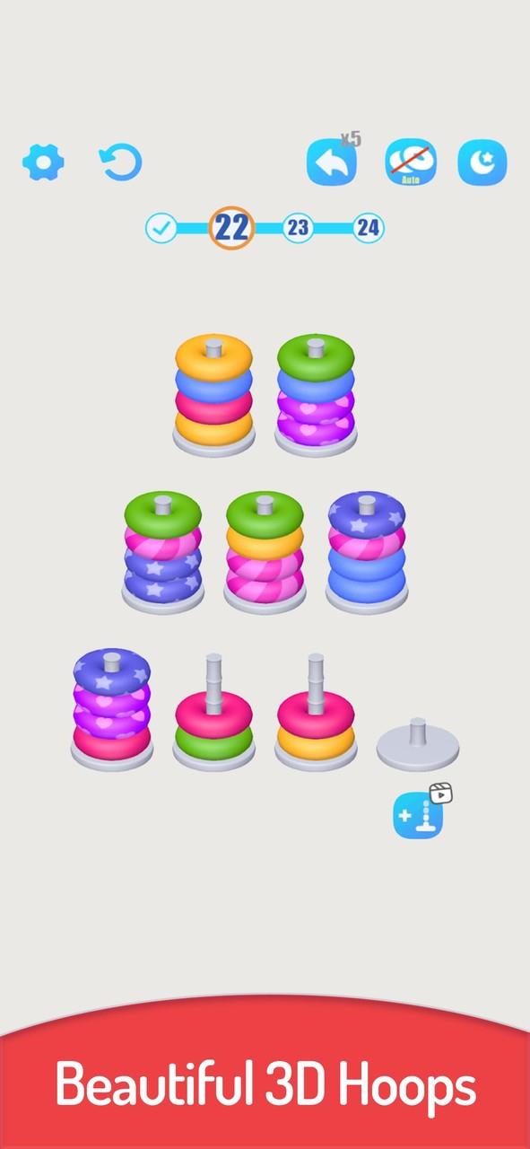 3D Color Sort Hoop Stack Ekran Görüntüsü 2