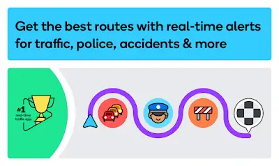 Waze Navigation & Live Traffic Schermafbeelding 0