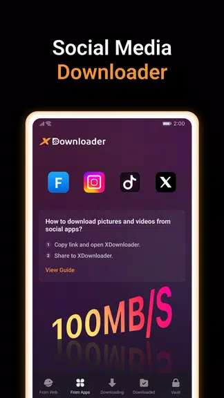 X Video Downloader & Player Captura de tela 1