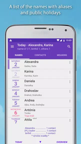 Name days Captura de tela 1