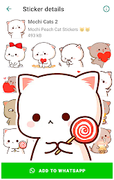 Mochi Cat Stickers for WhatsAp Tangkapan skrin 1