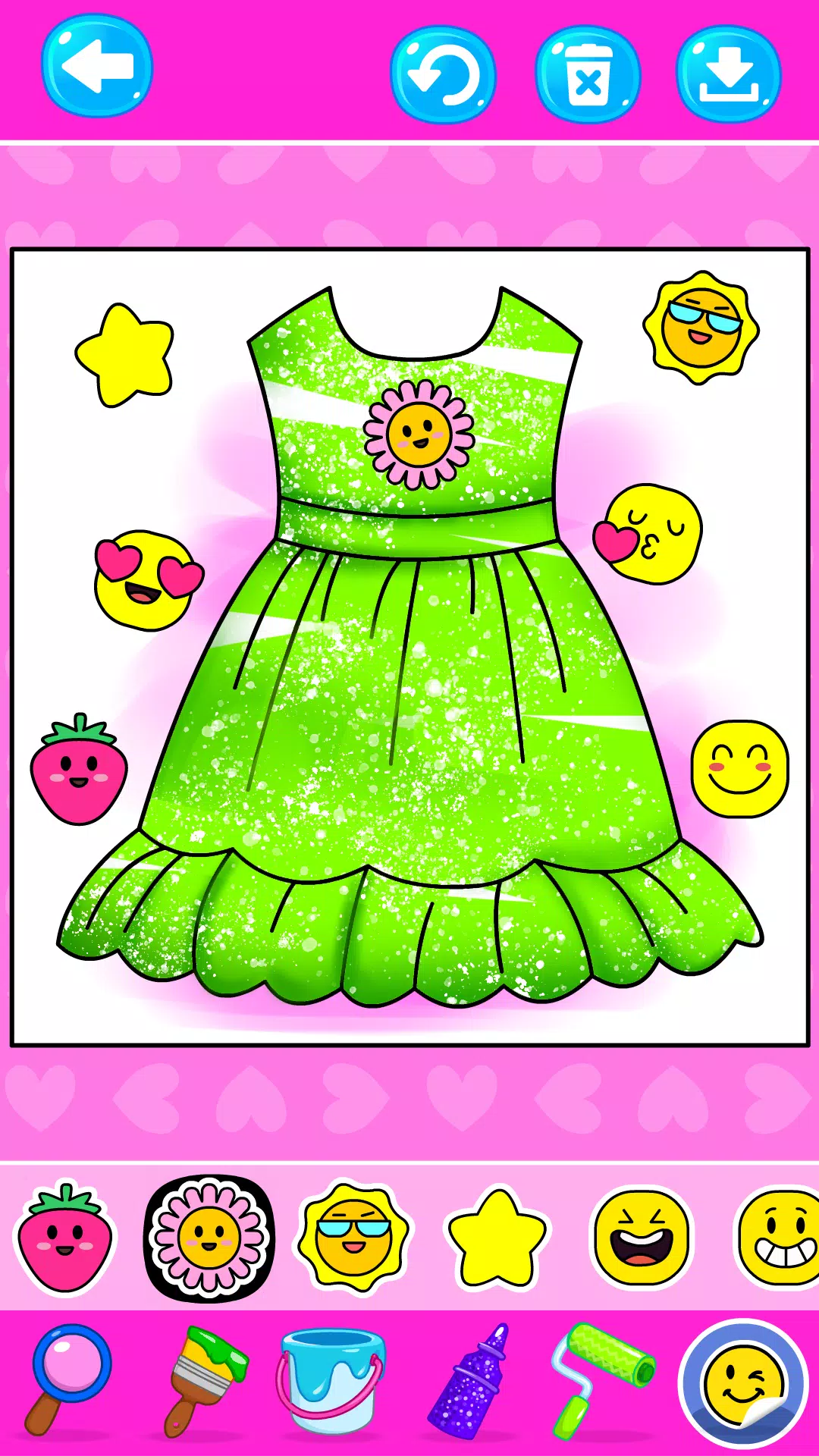 Girls Glitter Dress Coloring স্ক্রিনশট 3