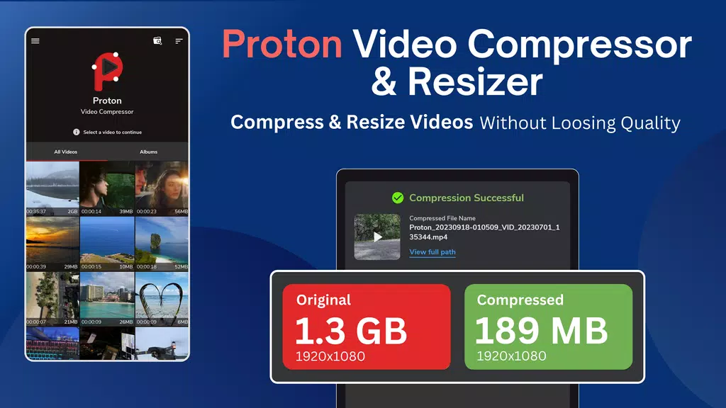 Reduce & compress video size ภาพหน้าจอ 0
