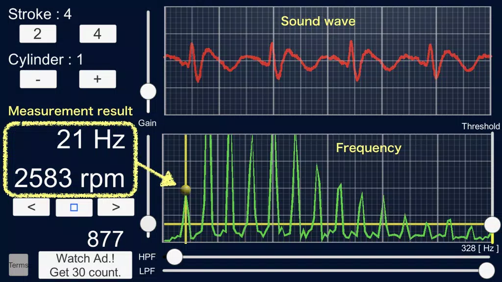 Engine Sound Analyzer:RPM Calc Captura de pantalla 2