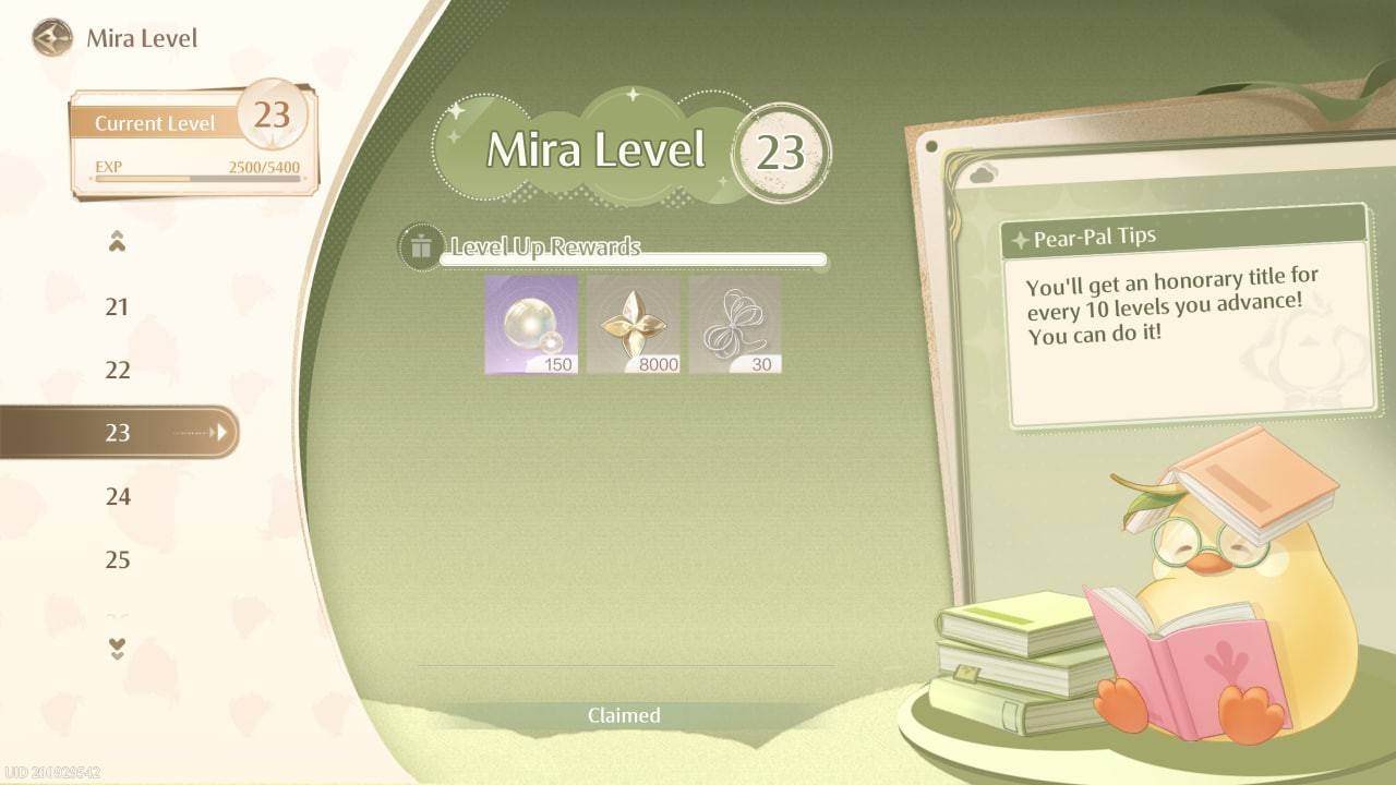 Leveling Mira