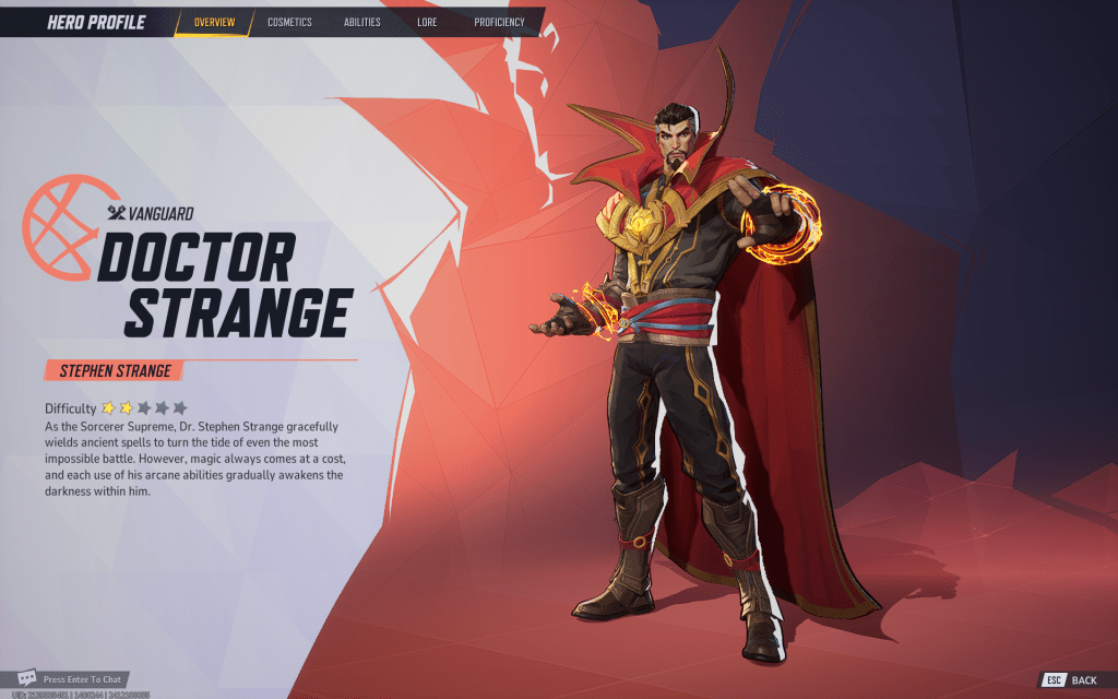 Dr. Strange in Marvel Rivals character Menu