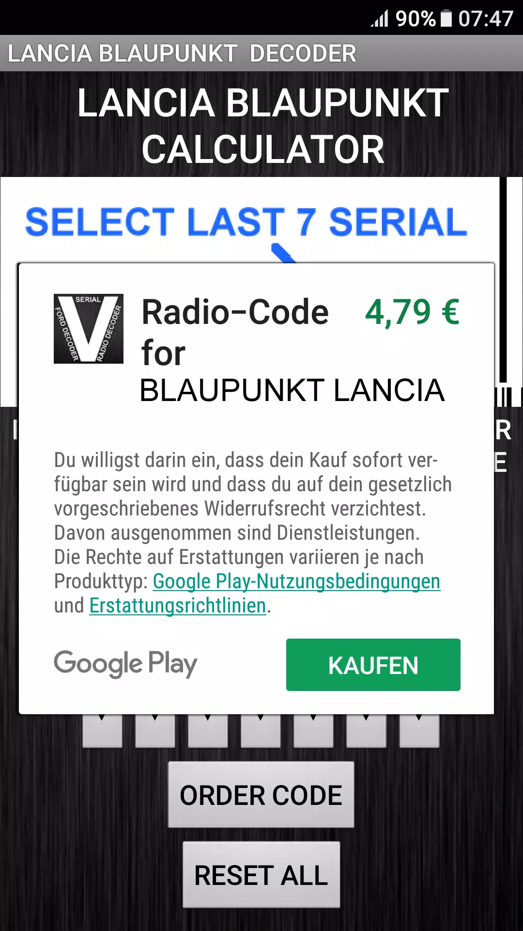 Blaupunkt Lancia Radio Code Schermafbeelding 3