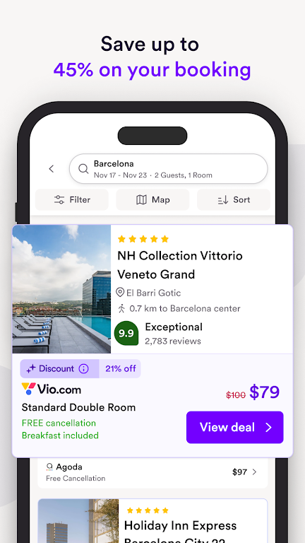 Vio.com: Hotels & travel deals Screenshot 1