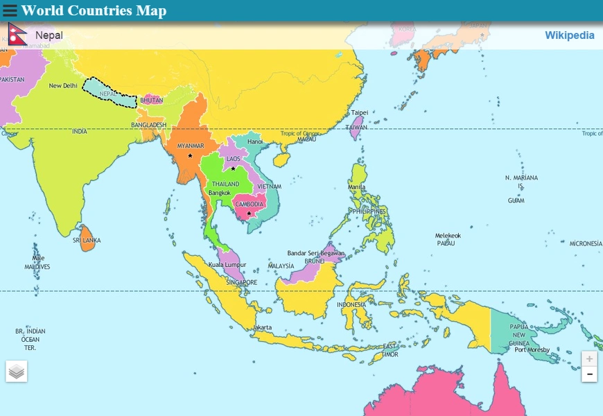 World Countries Map स्क्रीनशॉट 0