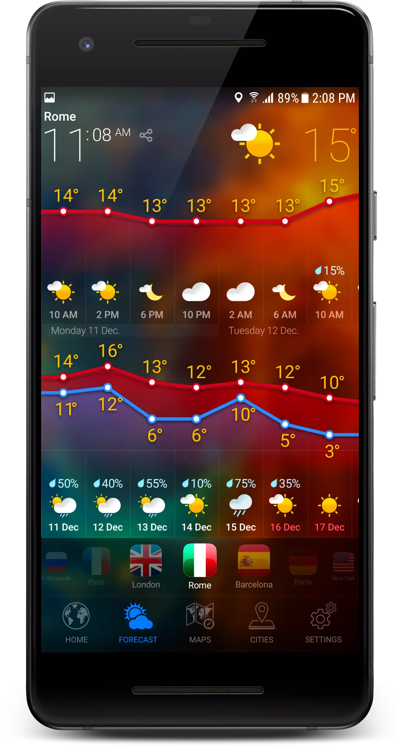 3D EARTH PRO - local forecast Captura de pantalla 3