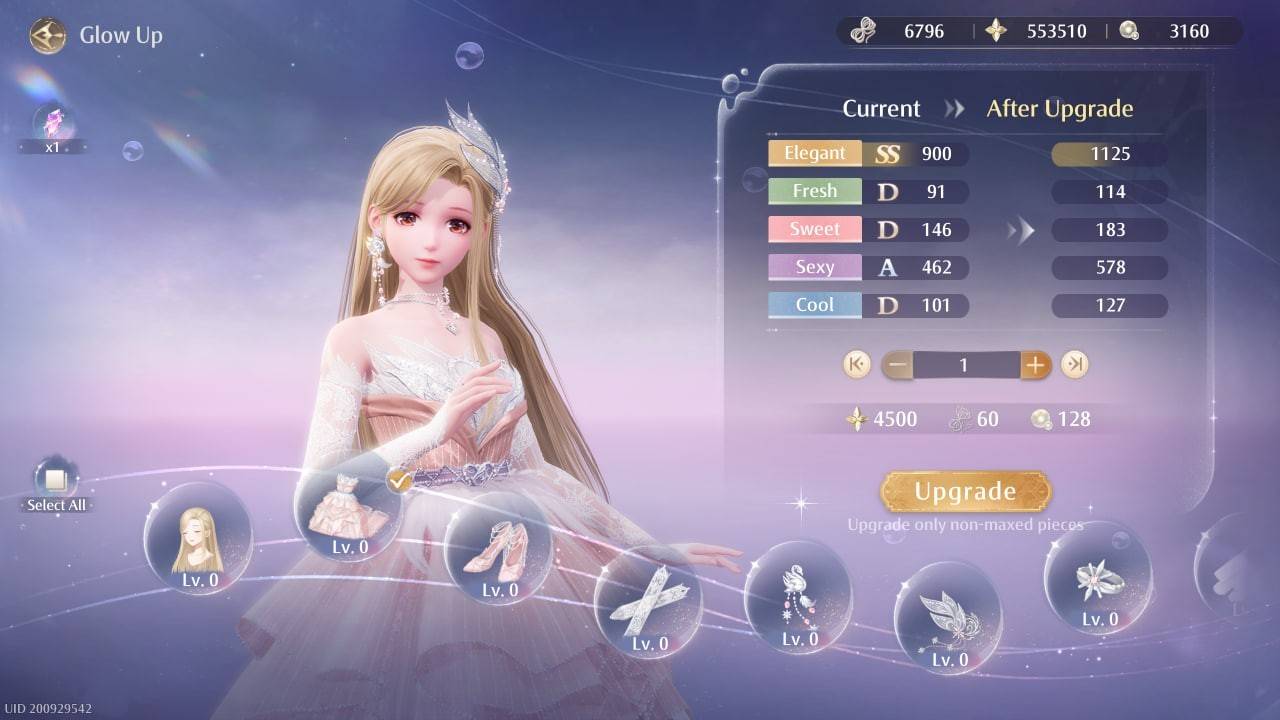 Glow Up interface