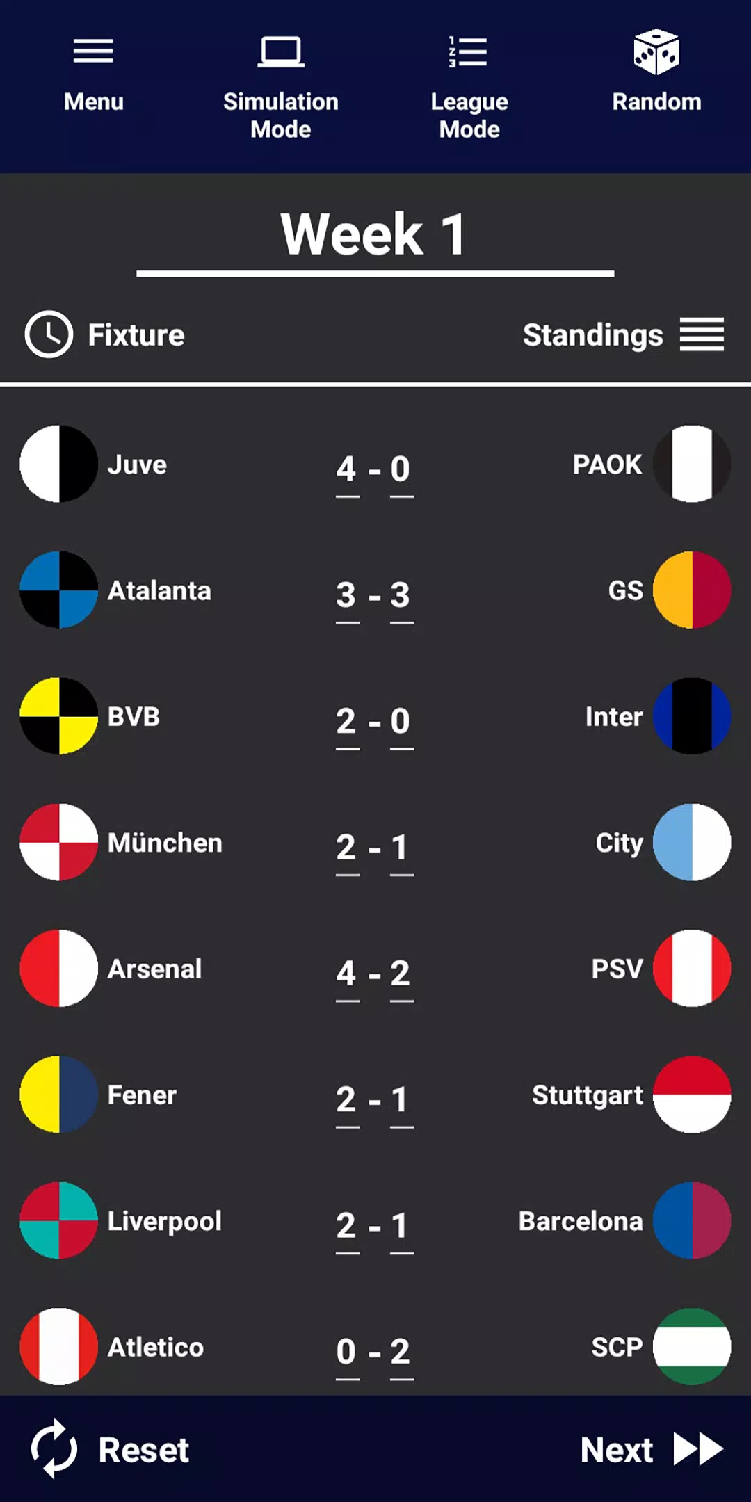 Schermata German League Simulator Game 3