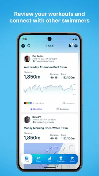 Swim.com: Workouts & Tracking ဖန်သားပြင်ဓာတ်ပုံ 1