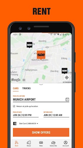 SIXT rent. share. ride. plus. ဖန်သားပြင်ဓာတ်ပုံ 1