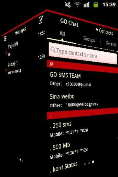 Theme Red Neon GO SMS應用截圖第2張