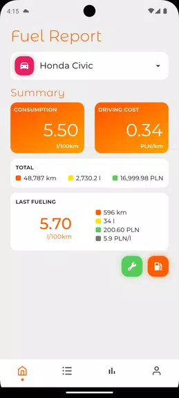 Schermata Fuel Log - Mileage And Service 0