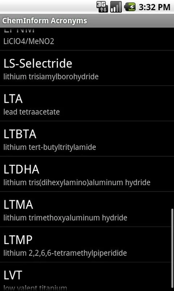 ChemInform Acronyms Captura de pantalla 3