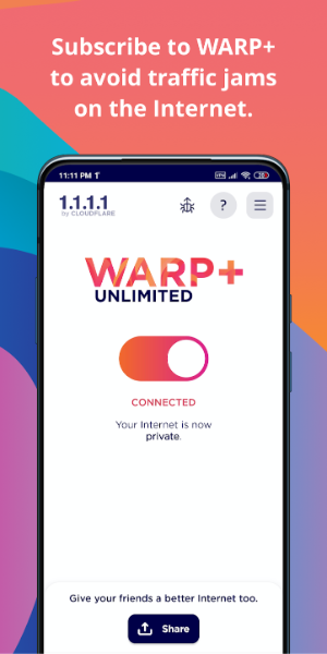 1.1.1.1 WARP: Safer Internet Zrzut ekranu 2