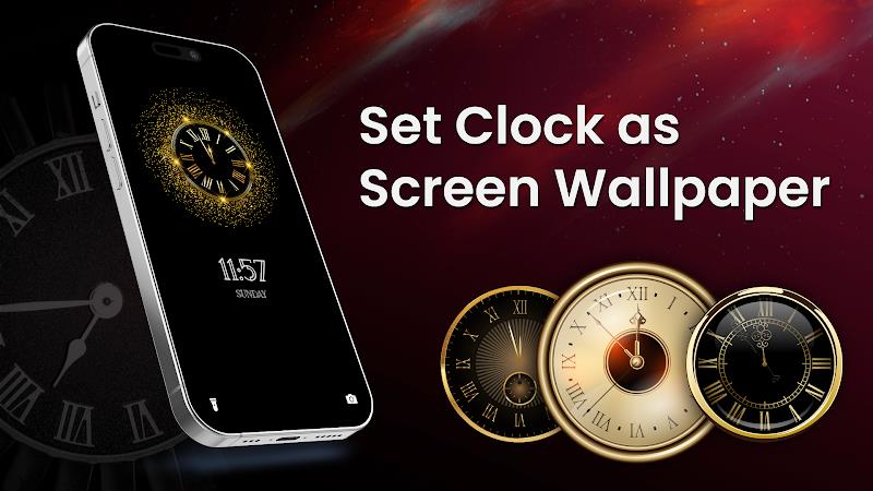 Schermata Analog Clock Wallpaper：3DClock 3