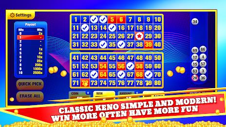 Keno Games Casino Fun Ảnh chụp màn hình 0