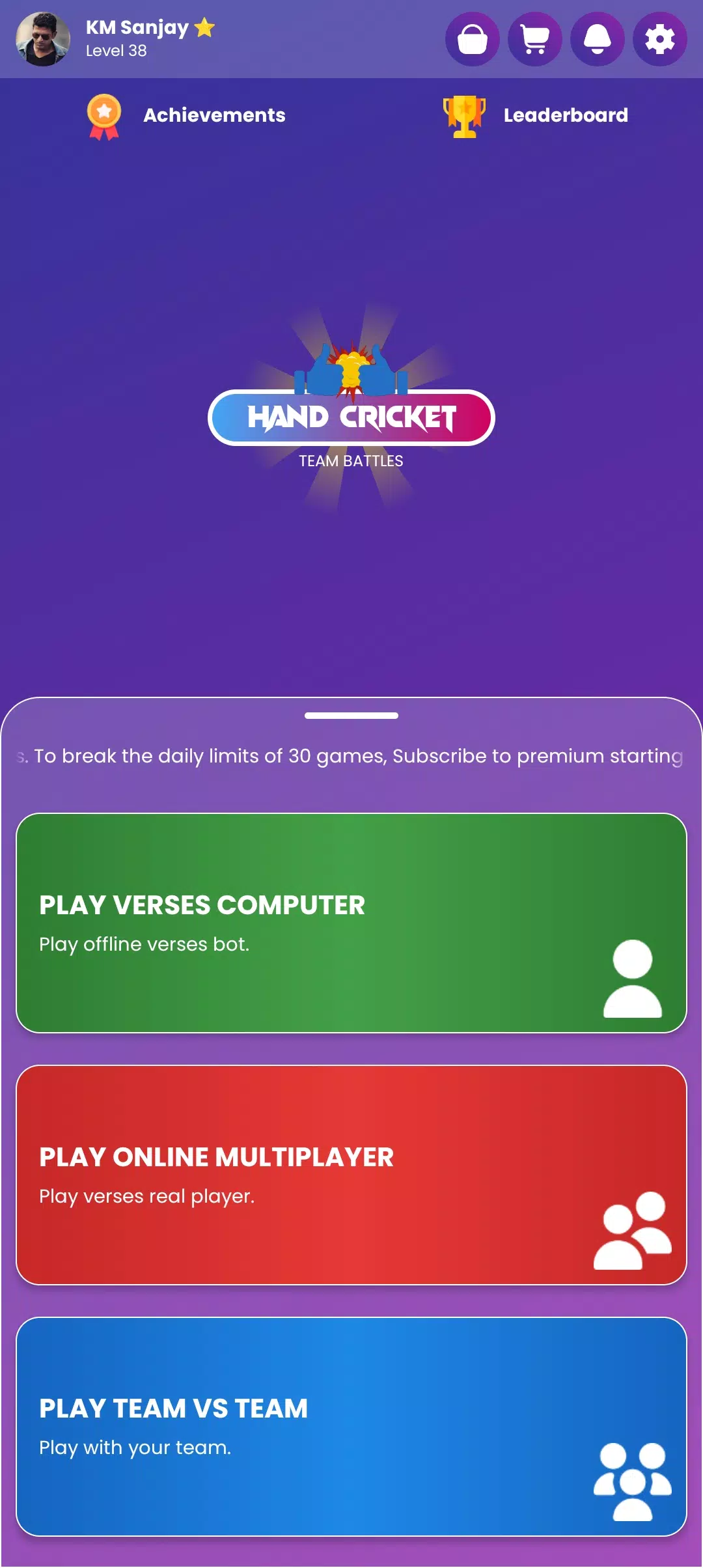 Hand Cricket スクリーンショット 0